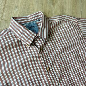 L.L. Bean Stripped Men's Shirt Size L- Tall 0 FWAS Red With Blue And White Strip